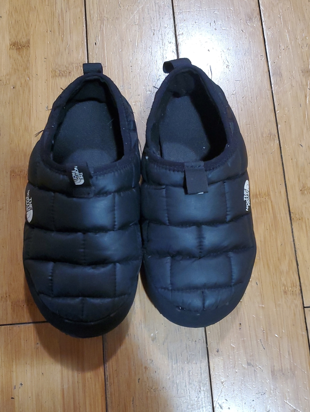 The North Face Kids Black Quilted Slip-On Slippers